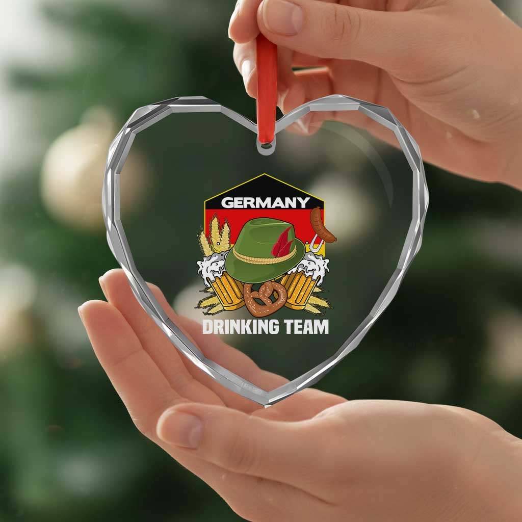 Germany Drinking Team Heart Crystal Glass Ornament Germany Beer Festivals Oktoberfest Alpine hat Barley TS11 Print Your Wear