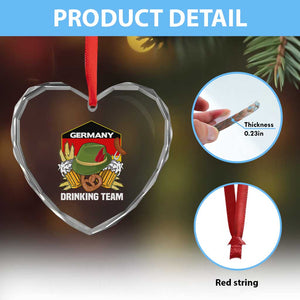 Germany Drinking Team Heart Crystal Glass Ornament Germany Beer Festivals Oktoberfest Alpine hat Barley TS11 Print Your Wear