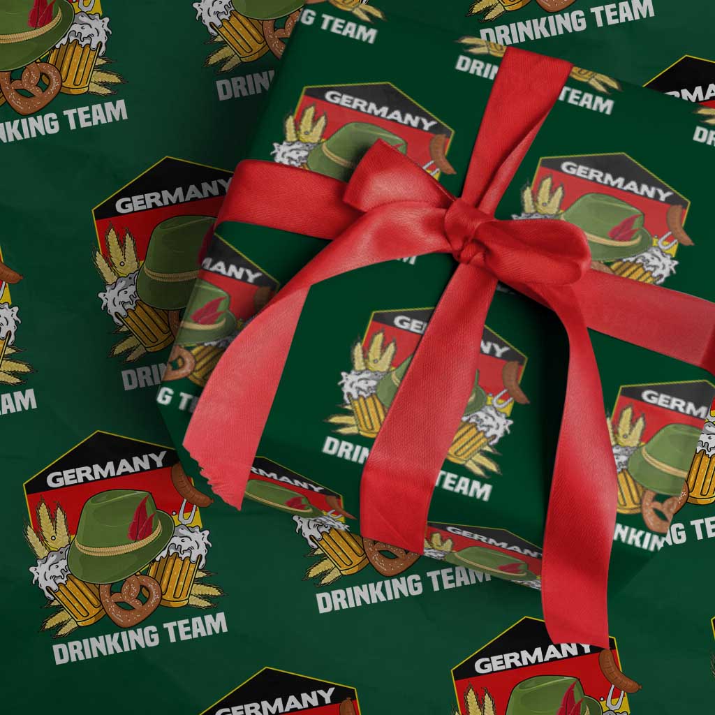 Germany Drinking Team Wrapping Paper Roll Germany Beer Festivals Oktoberfest Alpine hat Barley TS11 Green Print Your Wear