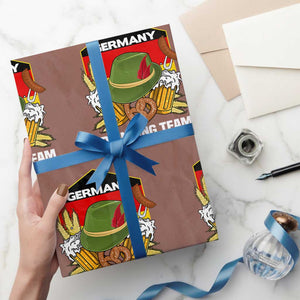 Germany Drinking Team Wrapping Paper Roll Germany Beer Festivals Oktoberfest Alpine hat Barley TS11 Mocha Print Your Wear