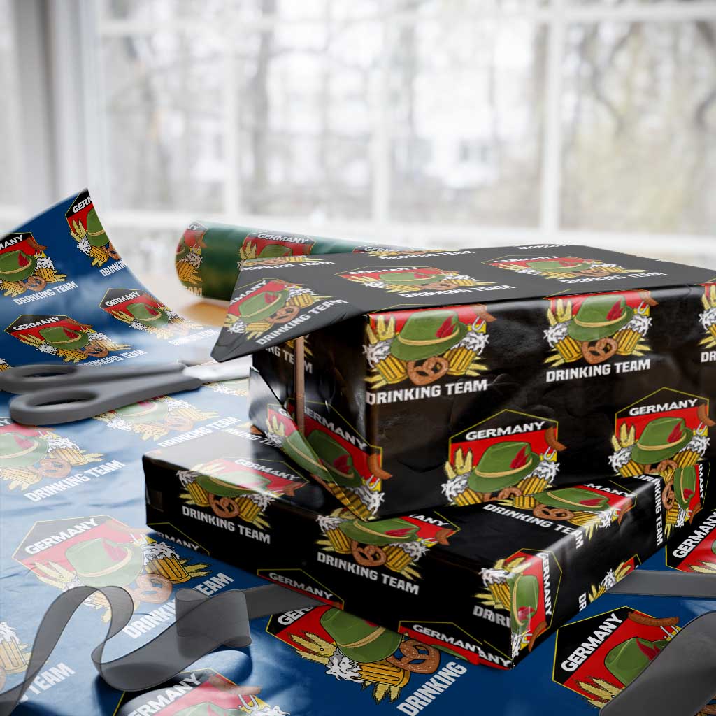 Germany Drinking Team Wrapping Paper Roll Germany Beer Festivals Oktoberfest Alpine hat Barley TS11 Black Print Your Wear