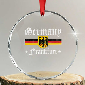 Germany Frankfurt Crystal Glass Ornament Retro Vintage German Flag Tourist Souvenir Gift TS10 Transparent Glass 3'' Circle Print Your Wear