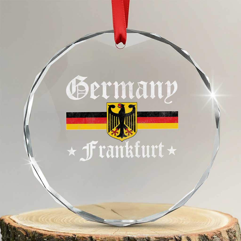 Germany Frankfurt Crystal Glass Ornament Retro Vintage German Flag Tourist Souvenir Gift TS10 Transparent Glass 3'' Circle Print Your Wear