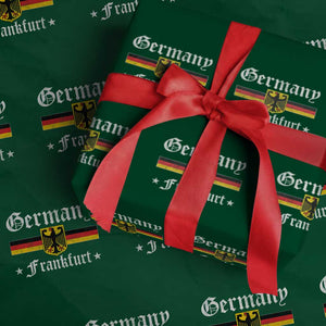 Germany Frankfurt Wrapping Paper Roll Retro Vintage German Flag Tourist Souvenir Gift TS10 Green Print Your Wear