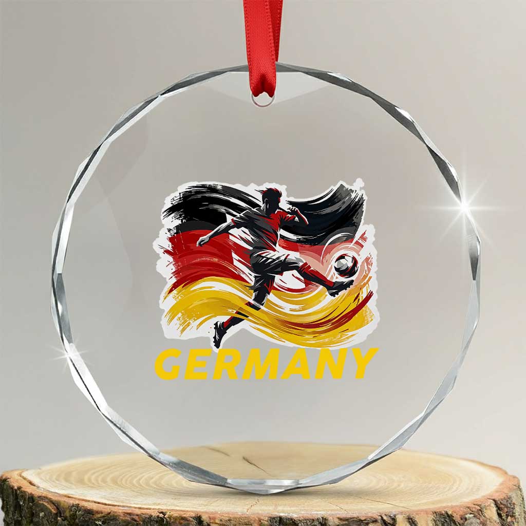Germany Soccer Fan Crystal Glass Ornament German Football Flag Game Day Supporter TS14 Transparent Glass 3'' Circle Print Your Wear