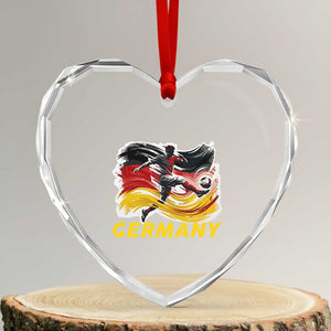 Germany Soccer Fan Heart Crystal Glass Ornament German Football Flag Game Day Supporter