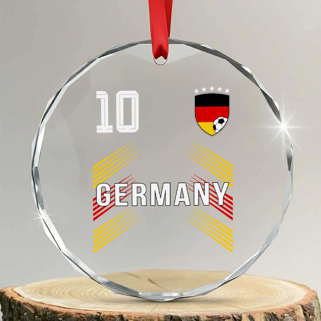 Germany Soccer Sports Graphic Number 10 Jersey Style Crystal Glass Ornament Proud German Football Fans Game Day Pride TS02 Transparent Glass 3'' Circle Print Your Wear
