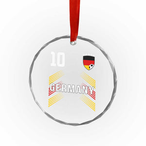 Germany Soccer Sports Graphic Number 10 Jersey Style Crystal Glass Ornament Proud German Football Fans Game Day Pride