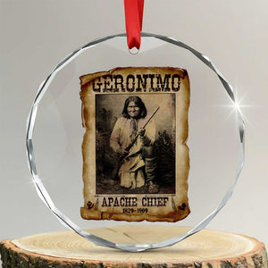 Geronimo Crystal Glass Ornament Vintage Apache Warrior Native American - Print Your Wear