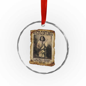 Geronimo Crystal Glass Ornament Vintage Apache Warrior Native American - Print Your Wear
