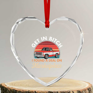 Get in Bitch I Found A Deal On Marketplace Meme Heart Crystal Glass Ornament Funny Shopping TS11 Transparent Glass 3'' Heart Print Your Wear