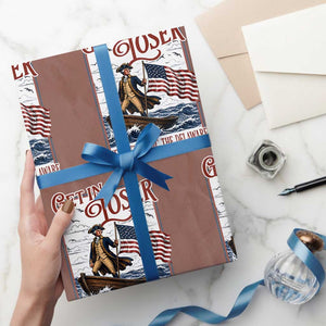 Get In Loser We're Crossing The Delaware Wrapping Paper Roll Funny George Washington US 250th 4th Of July TS11 Mocha Print Your Wear