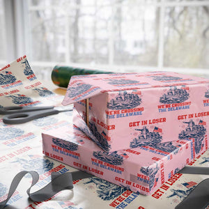 Get In Loser We’re Crossing The Delaware Wrapping Paper Roll Funny 4th Of July American History