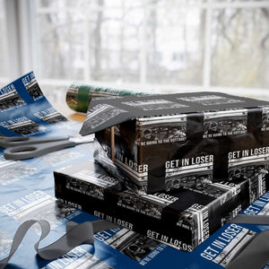 Get In Loser We're Going To The Cottage Wrapping Paper Roll Funny Hockey Romance Road Trip Summer TS02 Black Print Your Wear