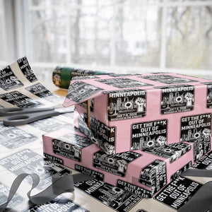 Get The F Out of Minneapolis Wrapping Paper Roll January 8 2026 Reckless in the Streets Protest TS02 Light Pink Print Your Wear