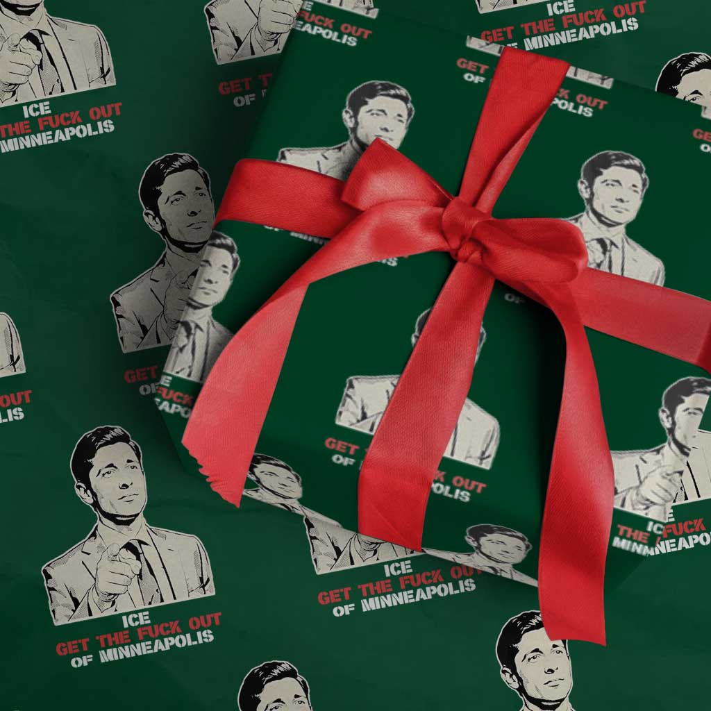 Get The F Out of Minneapolis Wrapping Paper Roll Mayor Jacob Saying Civil Resistance TS02 Green Print Your Wear