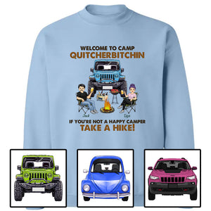 Custom JP Shirts, Welcome To Camp Quitcherbitchin If You're Not A Happy Camper Take A Hike Apparel CTM Custom - Printyourwear