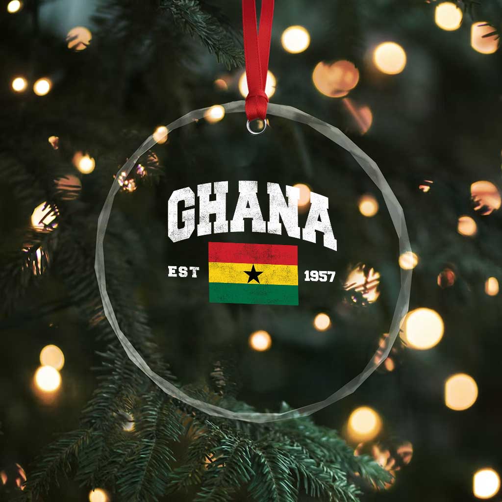 Ghana Est 1957 Ghanaian Flag Independence Day Crystal Glass Ornament Ghanaian Heritage Pride TS10 Print Your Wear