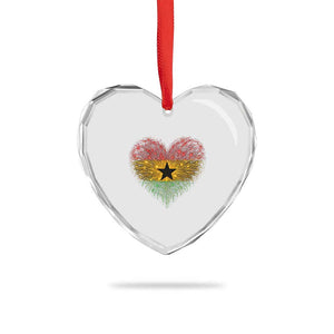 Ghana Flag Heart Ghanaian Flag Heart Crystal Glass Ornament Heart Fireworks Patriotic Independence Day Celebration Graphic