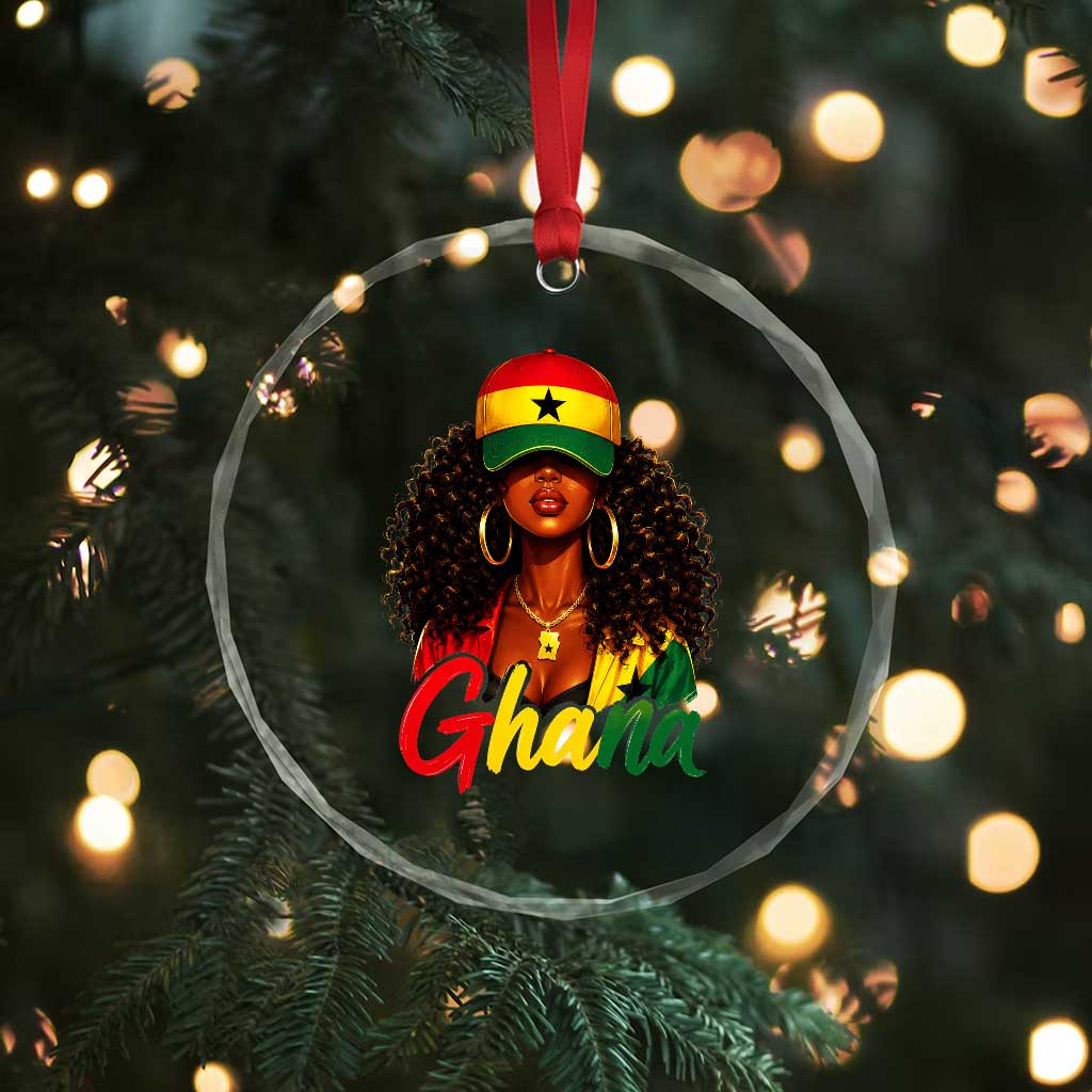 Ghanaian Princess Ghana Flag Melanin Crystal Glass Ornament Black Girls TS10 Print Your Wear