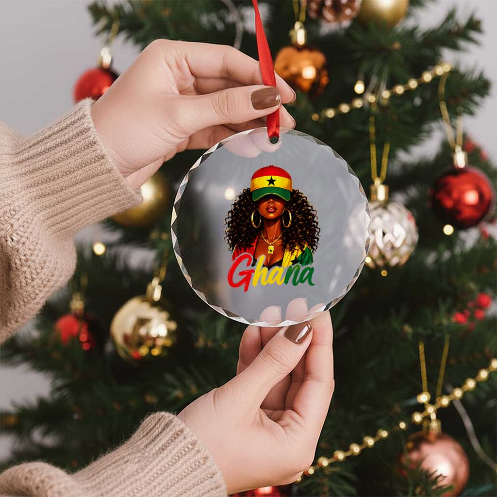 Ghanaian Princess Ghana Flag Melanin Crystal Glass Ornament Black Girls TS10 Print Your Wear