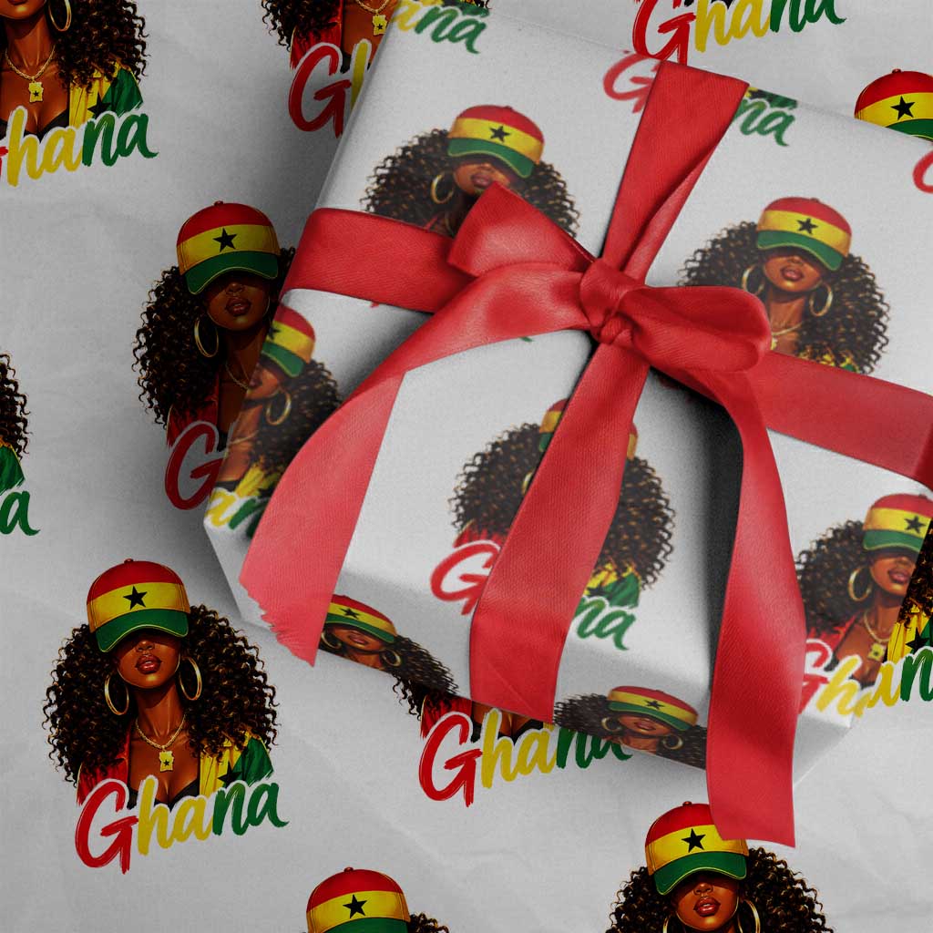 Ghanaian Princess Ghana Flag Melanin Wrapping Paper Roll Black Girls
