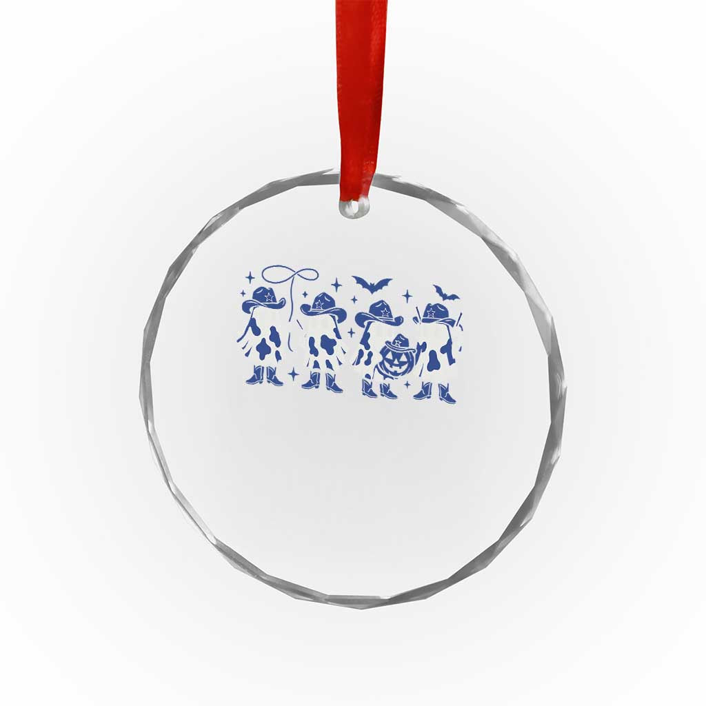 Ghost Halloween Crystal Glass Ornament Retro Halloween Costume Cowboy Fan TS10 Print Your Wear
