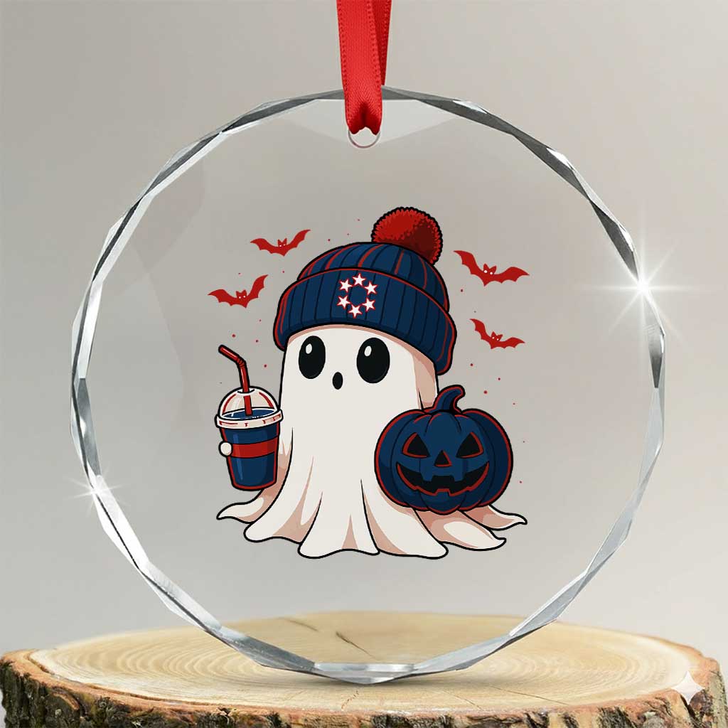 Ghost Halloween Crystal Glass Ornament Retro Patriot Halloween Costume TS10 Transparent Glass 3'' Circle Print Your Wear