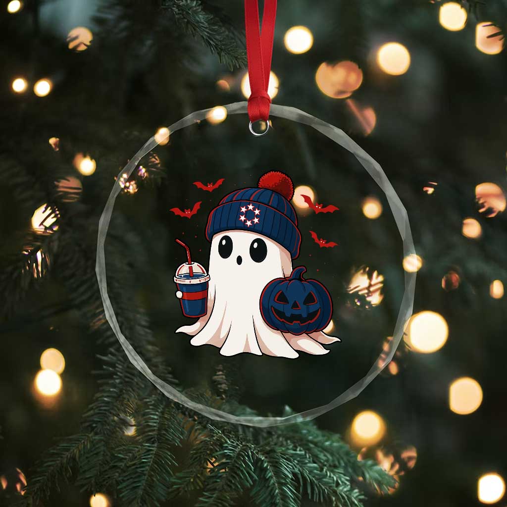 Ghost Halloween Crystal Glass Ornament Retro Patriot Halloween Costume TS10 Print Your Wear