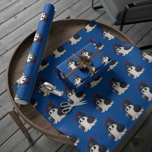 Ghost Halloween Wrapping Paper Roll Retro Patriots Halloween Costume TS10 Blue Print Your Wear