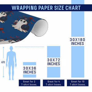 Ghost Halloween Wrapping Paper Roll Retro Patriots Halloween Costume TS10 Print Your Wear