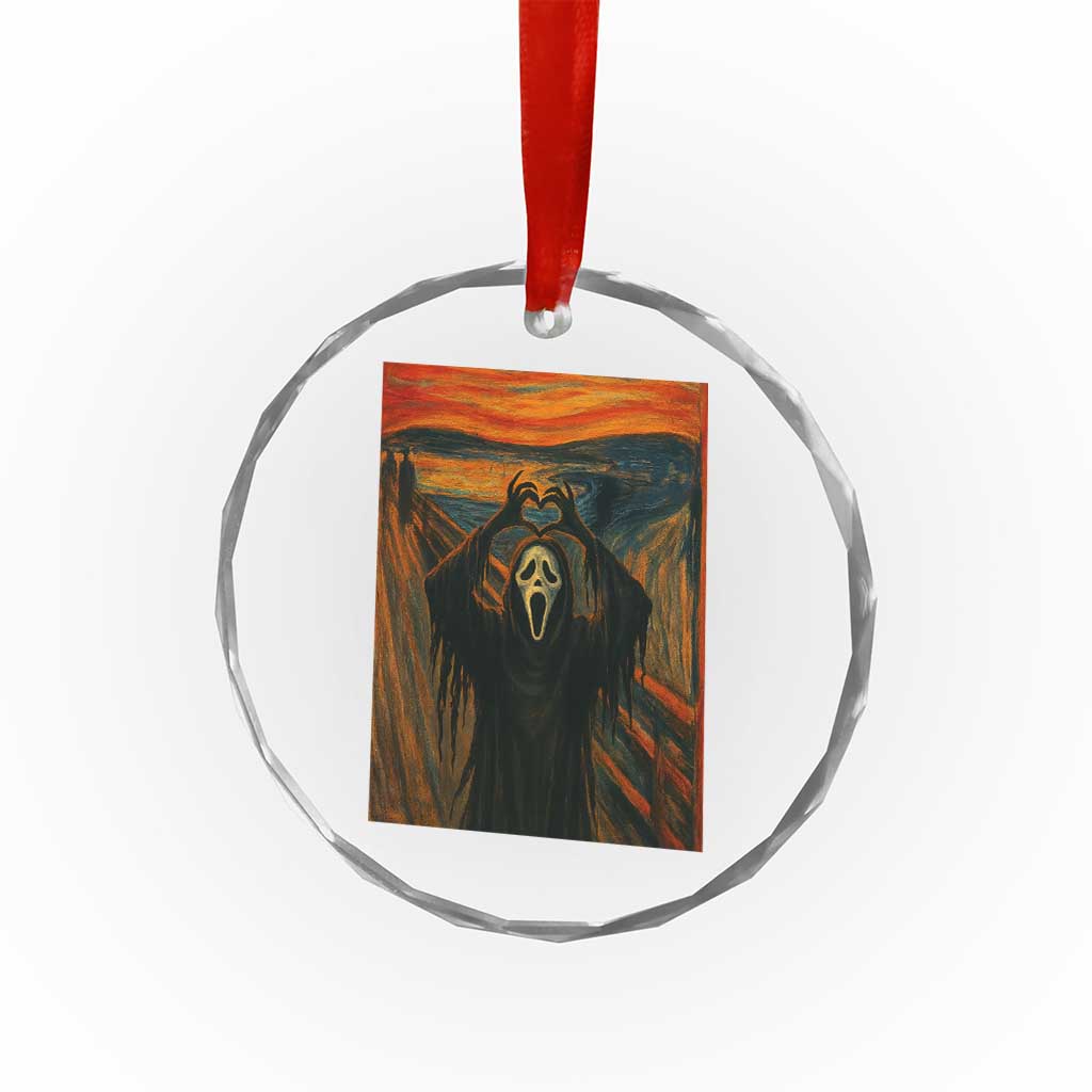 Ghost Heart Hands Crystal Glass Ornament Scary Face Horror Halloween TS10 Transparent Glass 3'' Circle Print Your Wear