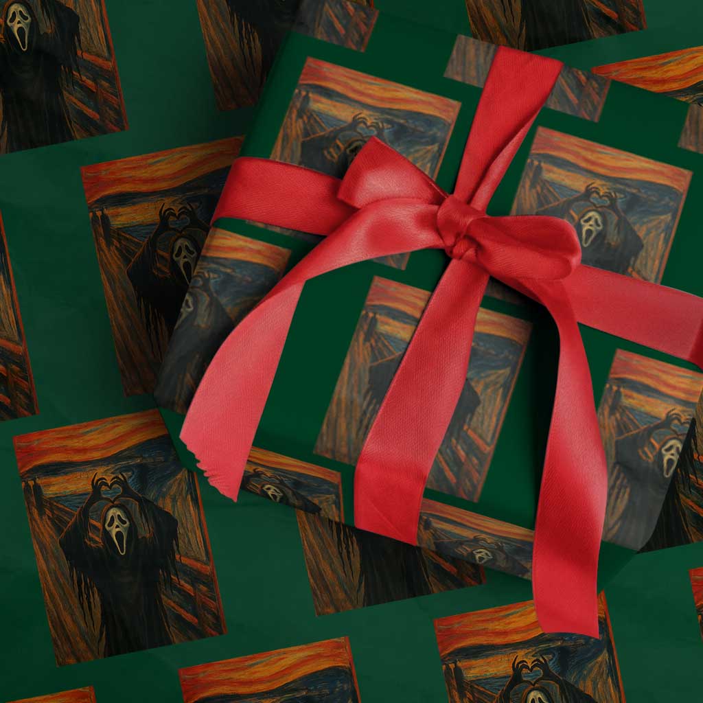 Ghost Heart Hands Wrapping Paper Roll Scary Face Horror Halloween TS10 Green Print Your Wear