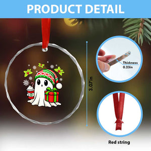 Ghost Santa Christmas Crystal Glass Ornament Holiday Xmas Halloween TS10 Print Your Wear