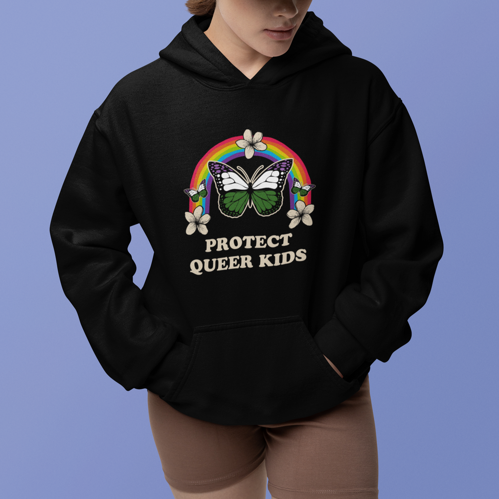 Protect Queer Kids Hoodie Butterfly Ally LGBT Pride History Month Support TS02 Printyourwear