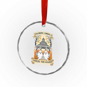 Gilmore Ghouls Halloween Ghost Crystal Glass Ornament Cute Couple Spooky Boo with Fall Gazebo TS02 Print Your Wear