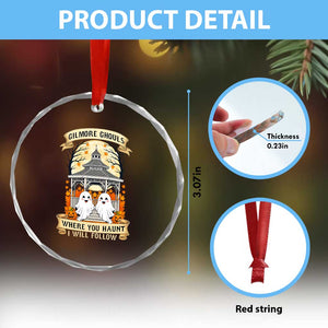 Gilmore Ghouls Halloween Ghost Crystal Glass Ornament Cute Couple Spooky Boo with Fall Gazebo TS02 Print Your Wear