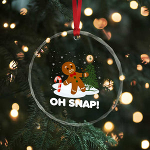 Gingerbread Crystal Glass Ornament Oh Snap Funny Christmas Cookie Baking Squad - Print Your Wear