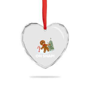 Gingerbread Heart Crystal Glass Ornament Oh Snap Funny Christmas Cookie Baking Squad TS02 Print Your Wear