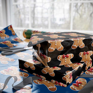 Gingerbread Man Wrapping Paper Roll Christmas Cookie Costume TS10 Black Print Your Wear