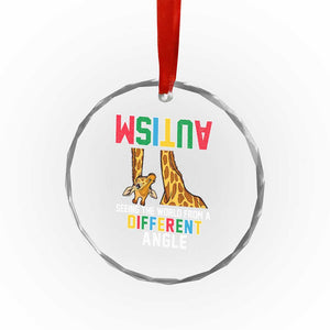 Giraffe Autism Awareness Crystal Glass Ornament Seeing World Different Angle TS02 Print Your Wear
