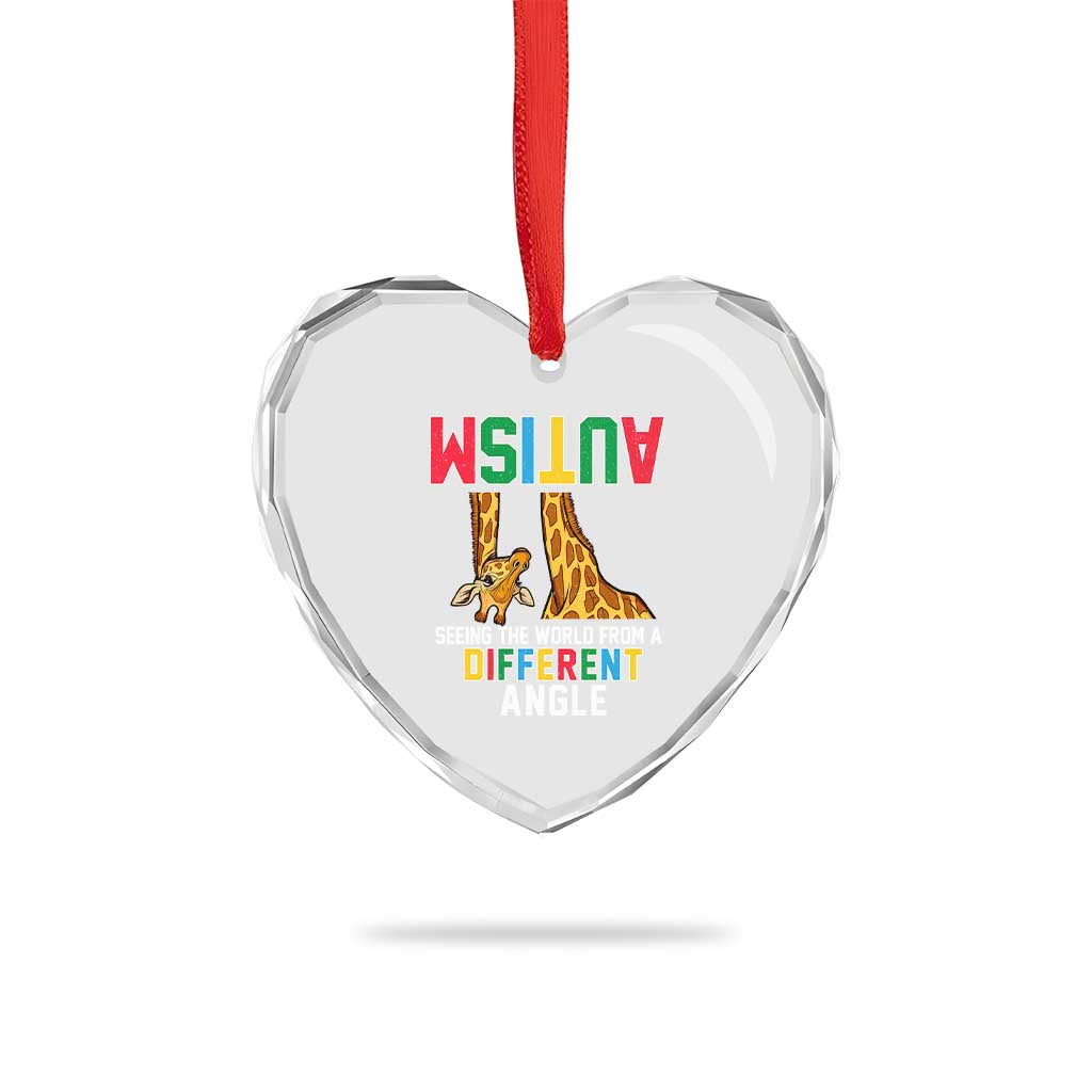 Giraffe Autism Awareness Heart Crystal Glass Ornament Seeing World Different Angle TS02 Print Your Wear