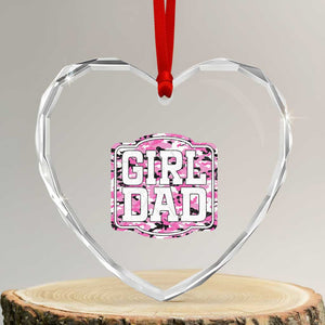 Girl Dad Heart Crystal Glass Ornament Pink Camo Hunting Daddy Father's Day TS11 Transparent Glass 3'' Heart Print Your Wear