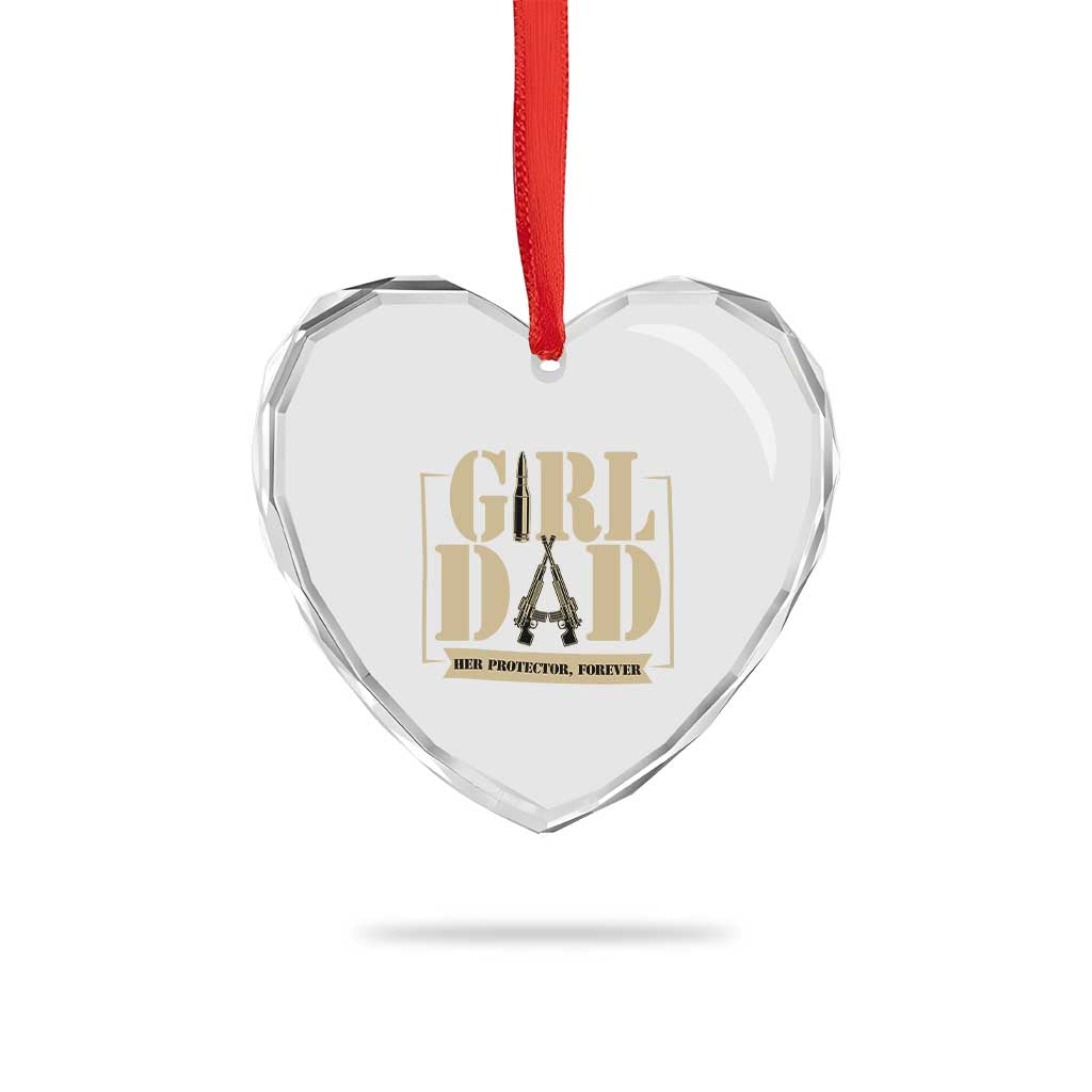 Girl Dad Her Protector Forever Heart Crystal Glass Ornament New Dad Fathers Day Gift TS12 Print Your Wear