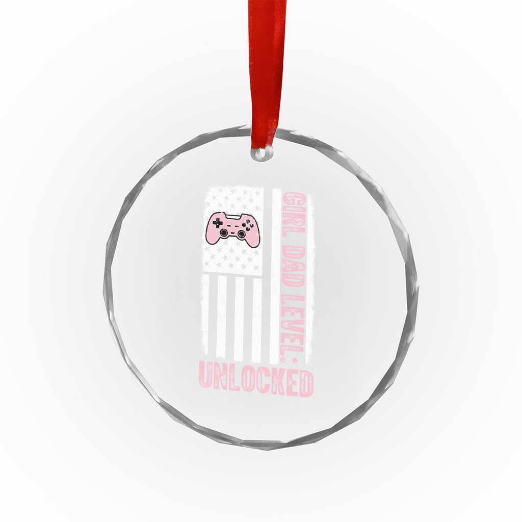 Girl Dad Level Unlocked Crystal Glass Ornament Funny New Dad TS14 Print Your Wear