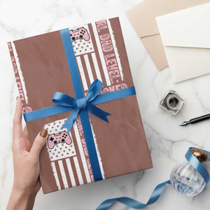 Girl Dad Level Unlocked Wrapping Paper Roll Funny New Dad