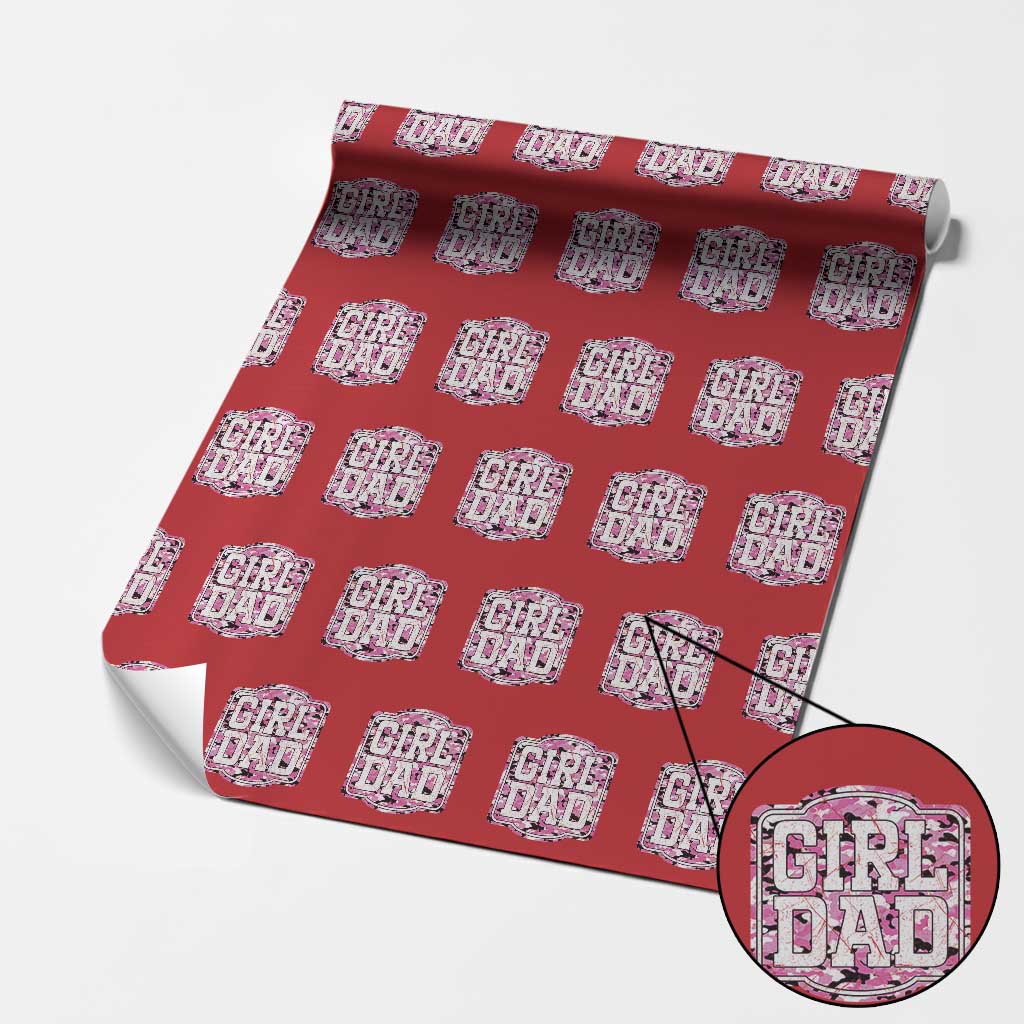 Girl Dad Wrapping Paper Roll Pink Camo Hunting Daddy Father's Day TS11 Red Print Your Wear