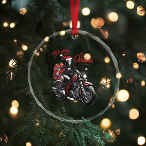 Girl Motorcycle Santa Crystal Glass Ornament Lady Biker Merry Christmas TS10 Print Your Wear