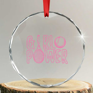 Girl Power Tennis Gift Crystal Glass Ornament Feminist Sports Gift TS12 Transparent Glass 3'' Circle Print Your Wear