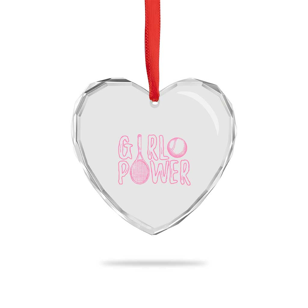 Girl Power Tennis Gift Heart Crystal Glass Ornament Feminist Sports Gift TS12 Print Your Wear